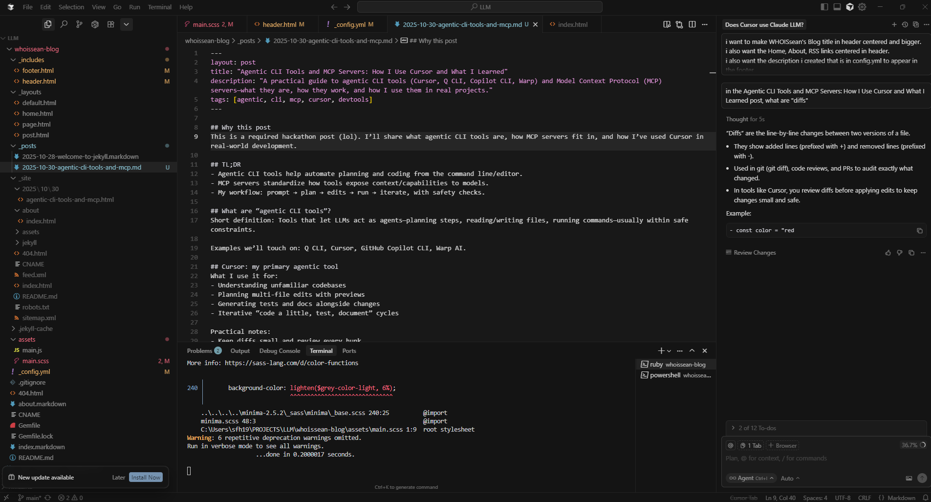 Cursor interface example