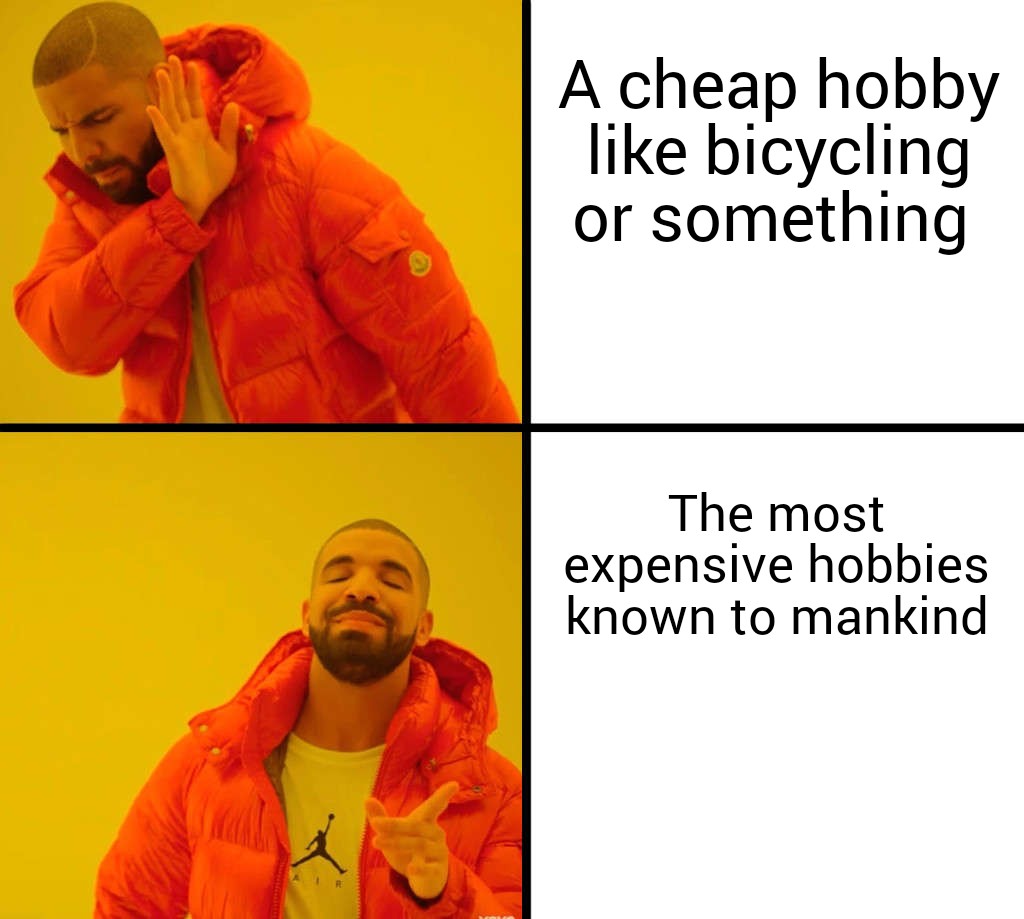 Drake meme about expensive hobbies - homelab projects can get costly
